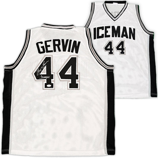 San Antonio Spurs George Gervin Autographed White Jersey "Iceman" JSA Stock #215713