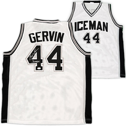 San Antonio Spurs George Gervin Autographed White Jersey "Iceman" JSA Stock #215713