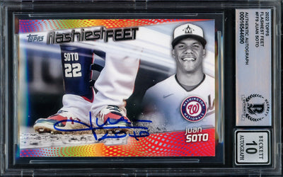Juan Soto Autographed 2022 Topps Flashiest Feet Card #FF9 New York Yankees Auto Grade Gem Mint 10 Beckett BAS #16544690