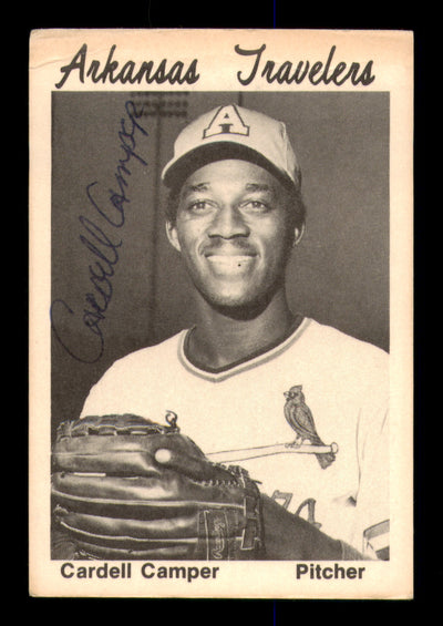 Cardell Camper Autographed 1976 TCMA Rookie Card Arkansas Travelers