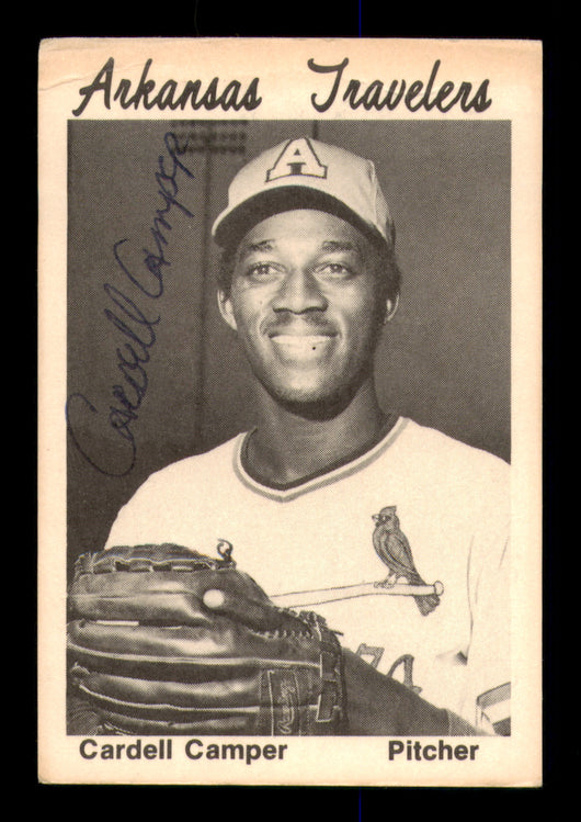 Cardell Camper Autographed 1976 TCMA Rookie Card Arkansas Travelers