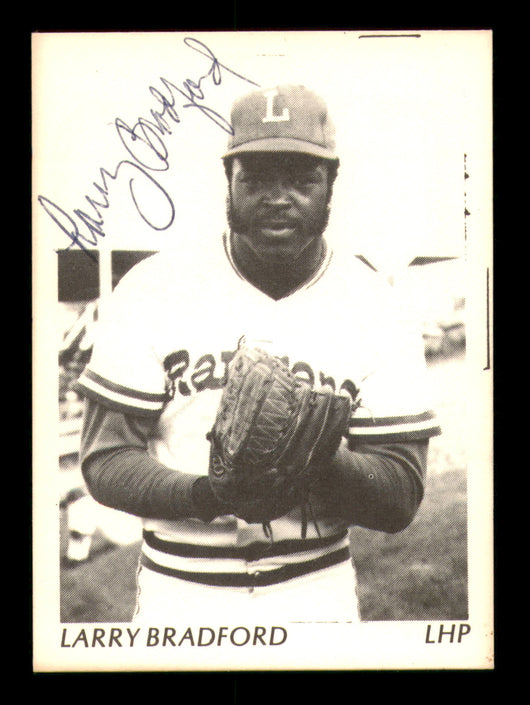Larry Bradford Autographed 1975 TCMA Rookie Card Lynchburg Rangers