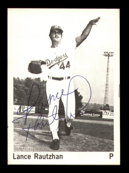 Lance Rautzhan Autographed 1975 TCMA Rookie Card Waterbury Dodgers
