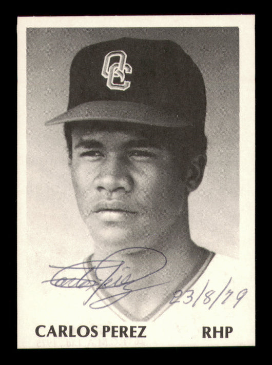 Carlos Perez Autographed 1975 TCMA Rookie Card #16 Quad City Angels