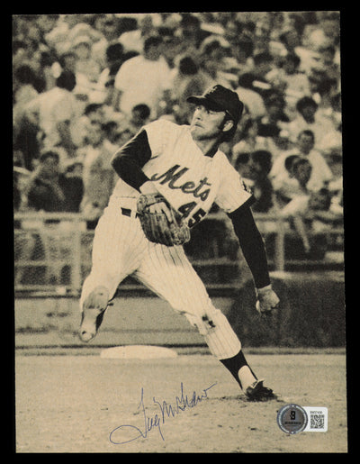 Tug McGraw Autographed 7x9 Magazine Page Photo New York Mets Beckett BAS QR #BM37439