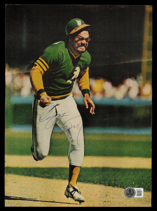 Reggie Jackson Autographed 8.5x11.5 Magazine Page Photo Oakland A's Vintage Signature Beckett BAS QR #BM37288