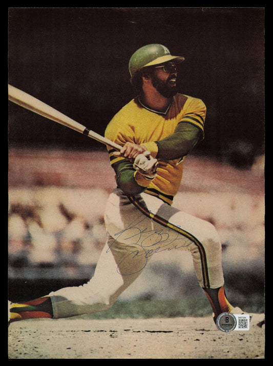 Reggie Jackson Autographed 8.5x11.5 Magazine Page Photo Oakland A's Vintage Signature Beckett BAS QR #BM37284
