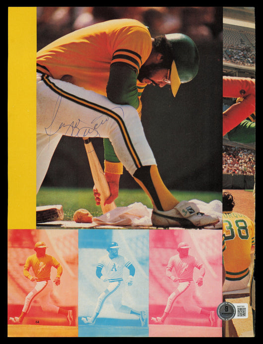 Reggie Jackson Autographed 8.5x11.5 Magazine Page Photo Oakland A's Vintage Signature Beckett BAS QR #BM37293