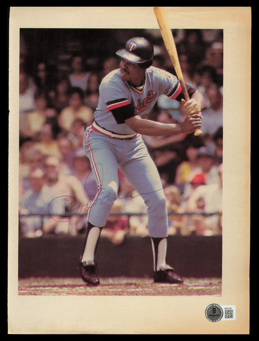 Rod Carew Autographed 8x11 Magazine Page Photo Minnesota Twins Vintage Signature Beckett BAS QR #BM37255