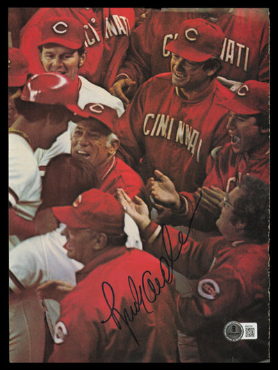 Sparky Anderson Autographed 8.5x11 Magazine Page Photo Cincinnati Reds Beckett BAS QR #BM37247