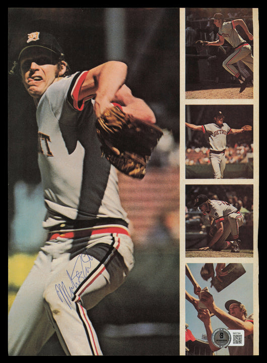 Mark "The Bird" Fidrych Autographed 8x11.5 Magazine Page Photo Detroit Tigers Beckett BAS QR #BM37394