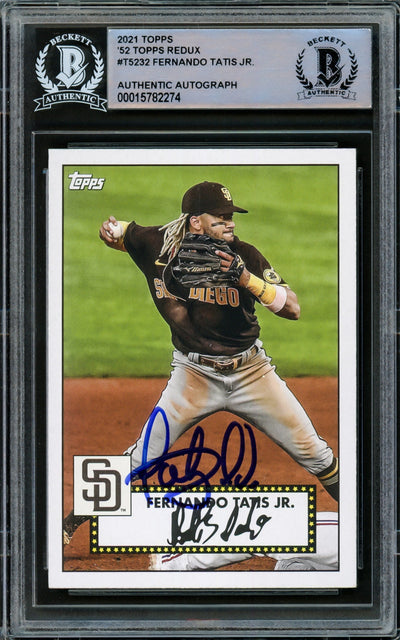 Fernando Tatis Jr. Autographed 2021 Topps 1952 Redux Card #T52-32 San Diego Padres Beckett BAS Stock #216878