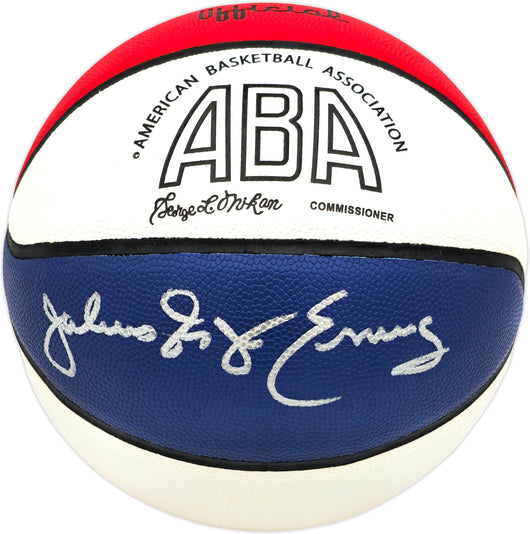 Julius "Dr. J" Erving Autographed Official ABA Basketball Philadelphia 76ers Beckett BAS Witness