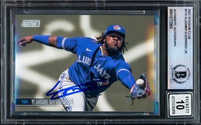 Vladimir Guerrero Jr. Autographed 2021 Stadium Club Card #172 Toronto Blue Jays Auto Grade Gem Mint 10 Beckett BAS #15772950