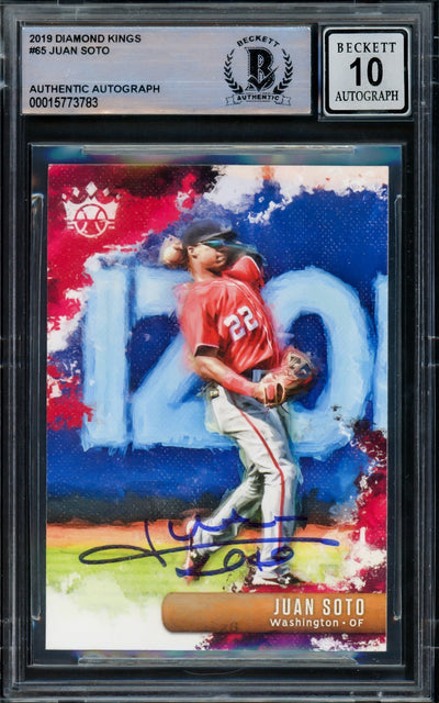 Juan Soto Autographed 2019 Panini Diamond Kings Card #65 Washington Nationals Auto Grade Gem Mint 10 Beckett BAS #15773783