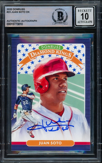 Juan Soto Autographed 2020 Donruss Diamond Kings Card #23 Washington Nationals Auto Grade Gem Mint 10 Beckett BAS #15773810