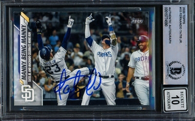 Fernando Tatis Jr. Autographed 2020 Topps Card #15 San Diego Padres Auto Grade Gem Mint 10 Beckett BAS #15774590