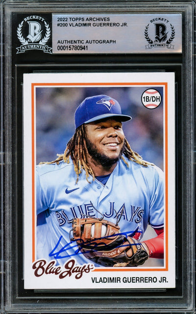 Vladimir Guerrero Jr. Autographed 2022 Topps Archives Card #200 Toronto Blue Jays Beckett BAS #15780941