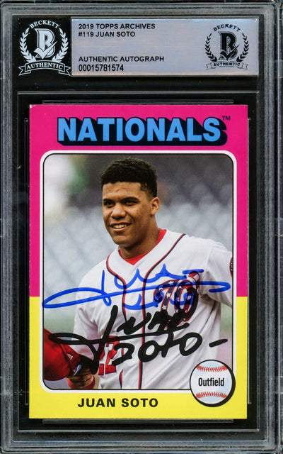 Juan Soto Autographed 2019 Topps Archives Card #119 Washington Nationals Beckett BAS #15781574