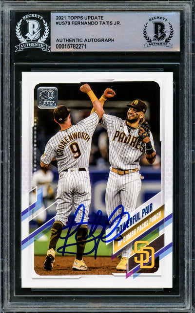 Fernando Tatis Jr. Autographed 2021 Topps Update Card #US79 San Diego Padres Beckett BAS #15782271