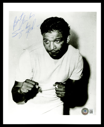 Sugar Ray Robinson Autographed 8x10 Photo "Best Wishes" Beckett BAS #AC85227