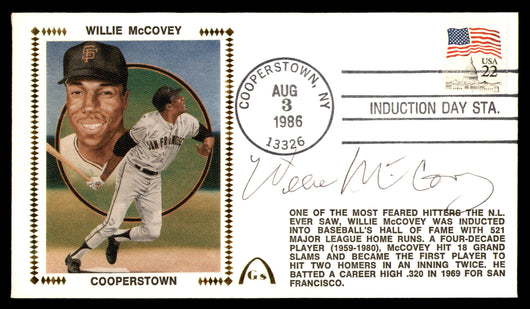 Willie McCovey Autographed 1986 First Day Cover San Francisco Giants