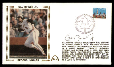 Cal Ripken Jr. Autographed First Day Cover Baltimore Orioles