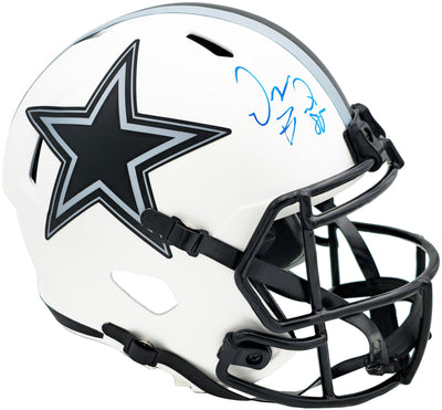Dez Bryant Autographed Dallas Cowboys Lunar Eclipse White Full Size Speed Replica Helmet Beckett BAS Witness