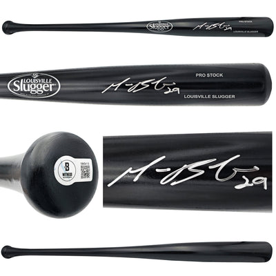 Michael Busch Autographed Black Louisville Slugger Pro Stock Baseball Bat Chicago Cubs Beckett BAS Witness