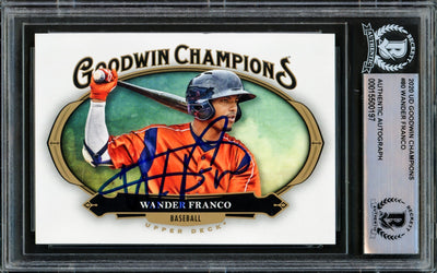 Wander Franco Autographed 2020 Upper Deck Goodwin Champions Rookie Card #80 Tampa Bay Rays Beckett BAS #15500197