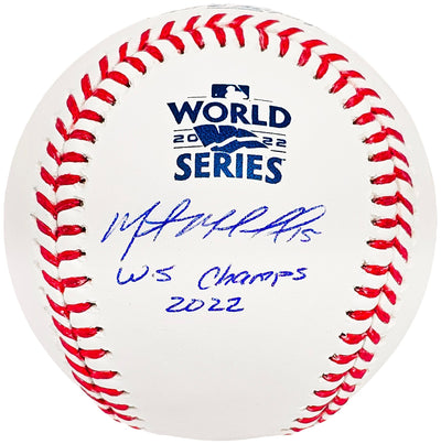 Martin Maldonado Autographed Official 2022 World Series Logo MLB Baseball Houston Astros "WS Champs 2022" Beckett BAS Witness #W381104