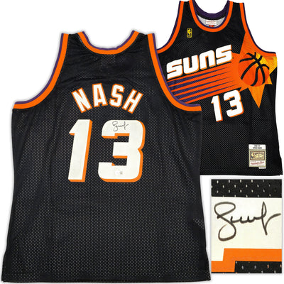 Phoenix Suns Steve Nash Autographed Black Authentic Mitchell & Ness 1996-97 Hardwood Classic Swingman Jersey Size XL Beckett BAS Witness
