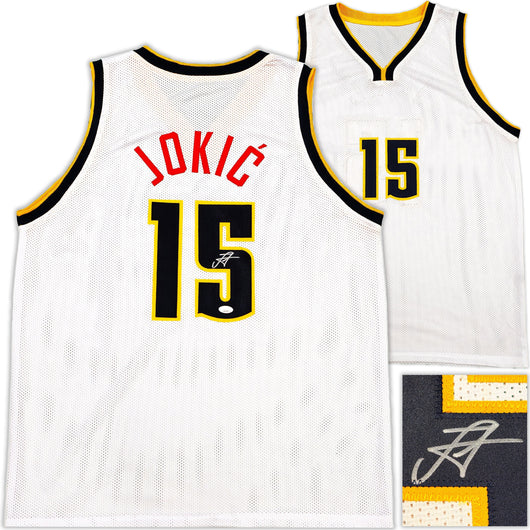 Denver Nuggets Nikola Jokic Autographed White Jersey JSA