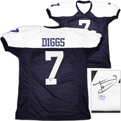 Dallas Cowboys Trevon Diggs Autographed Blue & White Jersey PSA/DNA