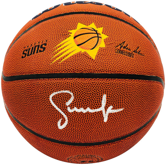 Steve Nash Autographed Composite Leather Phoenix Suns Logo Basketball Beckett BAS Witness