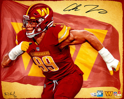 Chase Young Autographed 16x20 Photo Washington Commanders #/10 Fanatics Holo