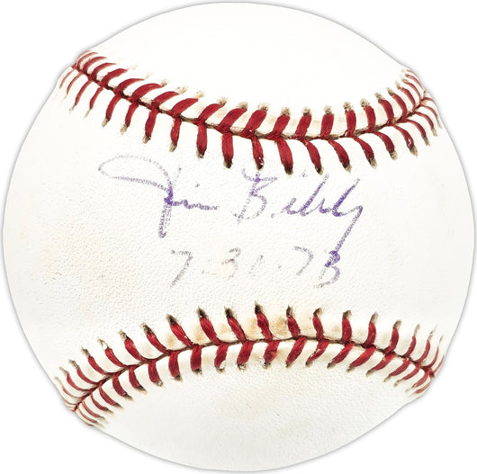 Jim Bibby Autographed Official AL Baseball Texas Rangers "7-31-73" No Hitter Beckett BAS QR #BN13275