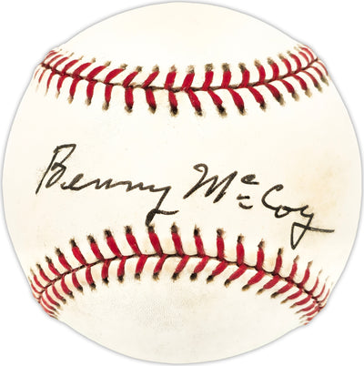 Benny McCoy Autographed Official AL Baseball Tigers, Phil. A's Beckett BAS QR #BN13187