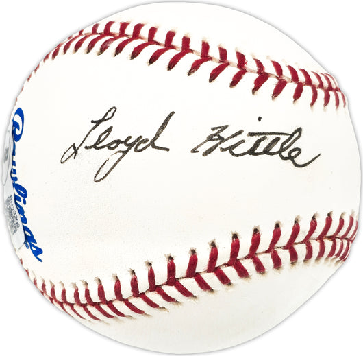 Lloyd Hittle Autographed Official AL Baseball Washington Senators "Wash. Senators 1949-50" Beckett BAS QR #BN13209