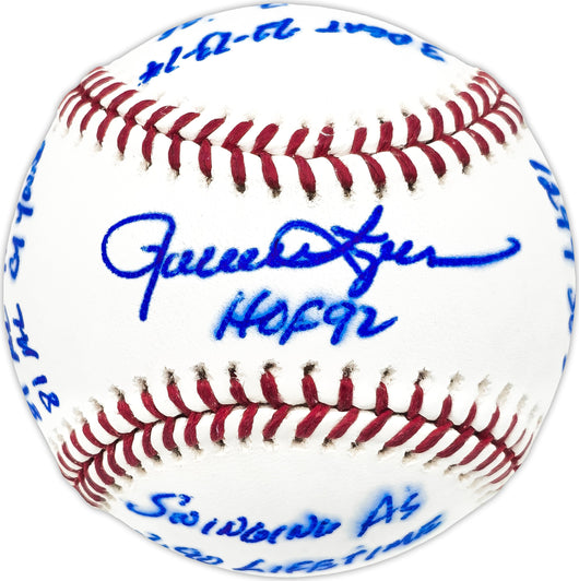 Rollie Fingers Autographed Official MLB Baseball Oakland A's, Milwaukee Brewers Statball With 12 Stats PSA/DNA #AF43488