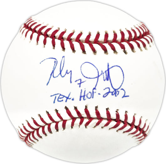 Rudy Jaramillo Autographed Official MLB Baseball Texas Rangers "Tex. HOF 2002" JSA #KK80508