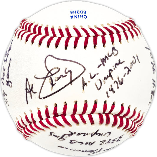 Al Clark Autographed Official League Baseball Umpire Statball With 11 Stats JSA #GG31762