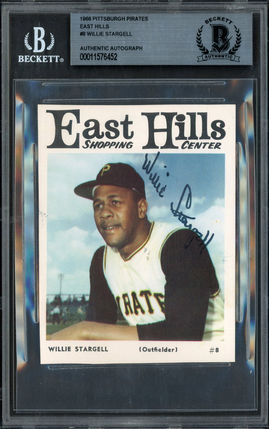 Willie Stargell Autographed 1966 East Hills Card #8 Pittsburgh Pirates Beckett BAS #11576452