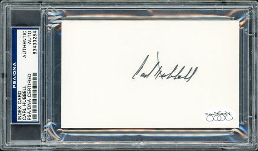 Carl Hubbell Autographed 3x5 Index Card New York Giants PSA/DNA #83433254