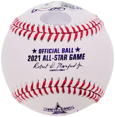 Walker Buehler Autographed Official 2021 All Star Game Logo Baseball Los Angeles Dodgers Beckett BAS QR #WL26615
