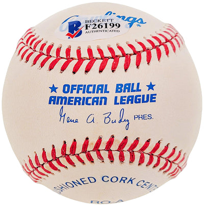 Tommy Byrne Autographed Official AL Baseball New York Yankees Beckett BAS #F26199
