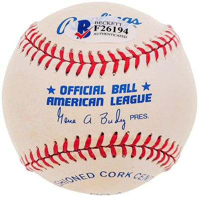 Tommy Byrne Autographed Official AL Baseball New York Yankees Beckett BAS #F26194