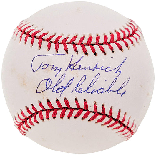 Tommy Tom Henrich Autographed Official AL Baseball New York Yankees "Old Reliable" Beckett BAS #F26982