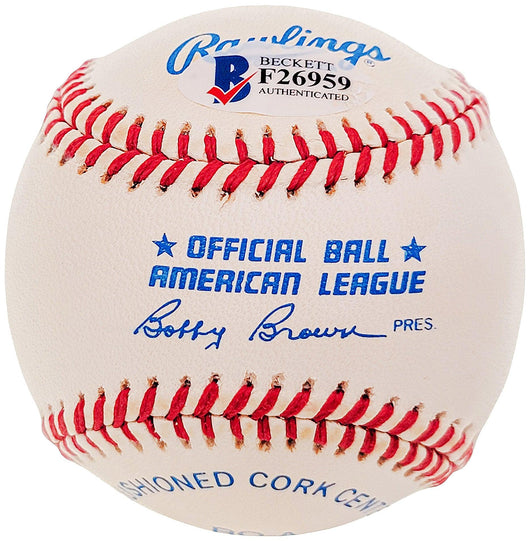Tommy Tom Henrich Autographed Official AL Baseball New York Yankees Beckett BAS #F26959