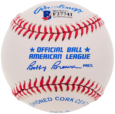 Bob Turley Autographed Official AL Baseball New York Yankees Beckett BAS #F27741